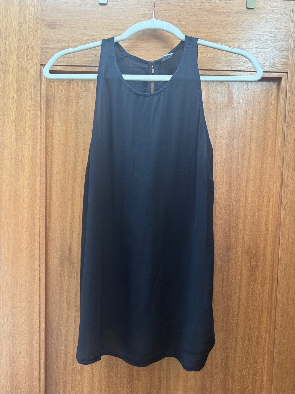 Black Women's Shell Tank Blouse - Classic Minimal Style